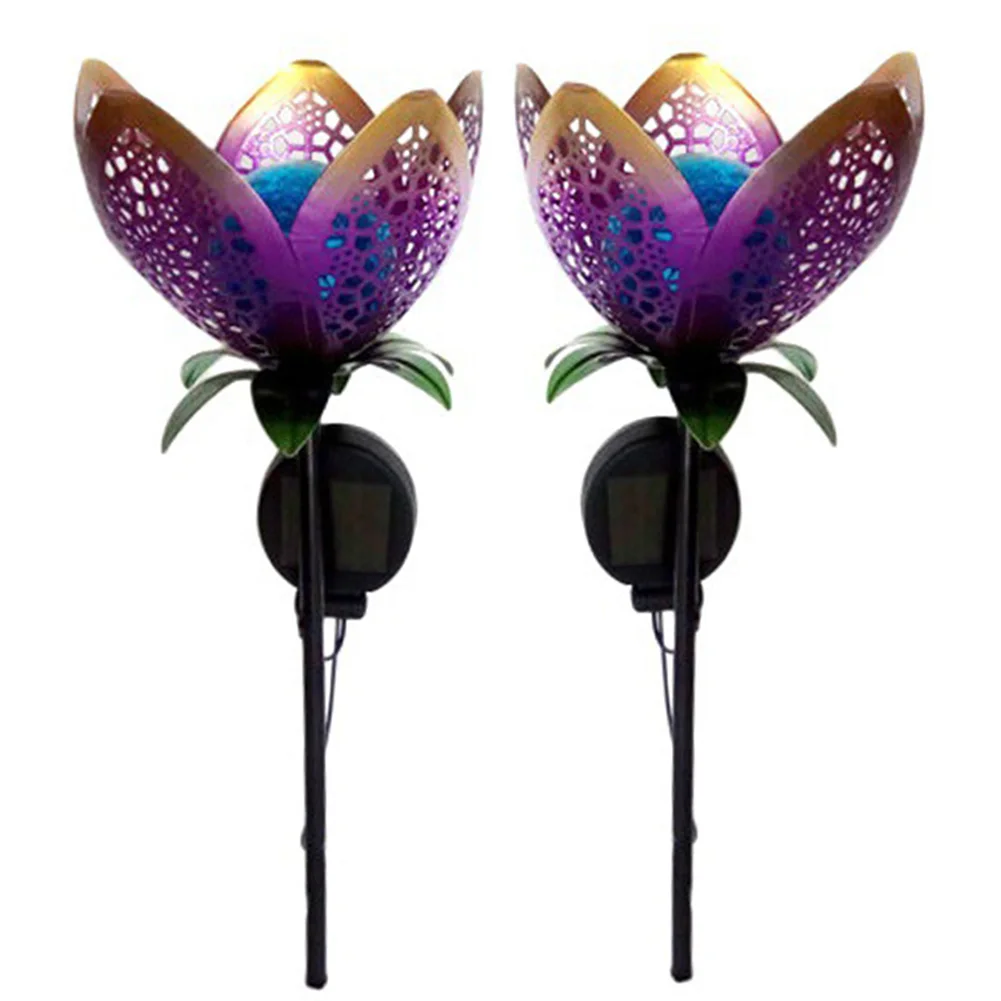 

2PCS Garden Decorative Waterproof Stake Landscape Eco Friendly Lawn Energy Saving Atmosphere Lamp Led Flower Light Solar Powered