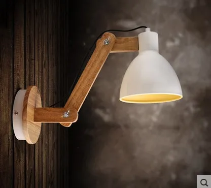 

Wood Modern LED Wall Lamp Light With Arm Beside Lamp Wall Sconce, Arandelas Lamparas De Pared
