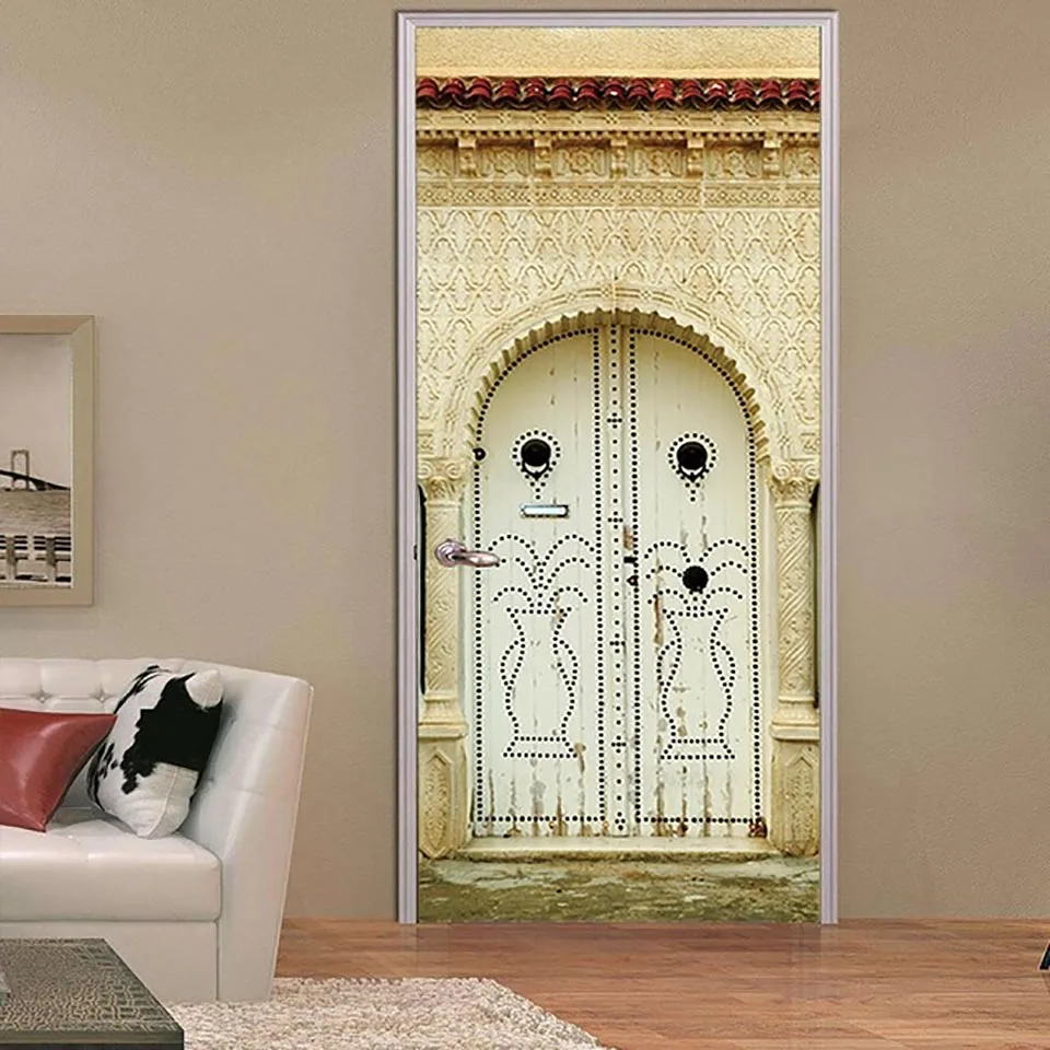 

Self Adhesive 3d Door Sticker Scenic Forest Home Decoration Waterproof Print PVC Poster Wall Art Picture Suit For Children Room