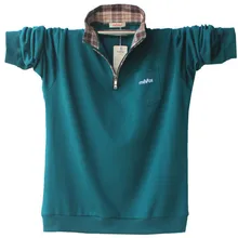 Hohe Qualität Männer Langarm Baumwolle Polo-Shirt Herbst Herrenkleidung Plus Beiläufige Feste Polo Shirts 4XL 5XL A1526