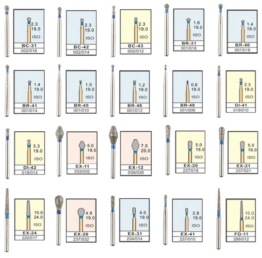 RZ3S 15 шт. стоматологические боры лабораторные заусенцы зуб дрель полировщик алмазный Бур fraise dentaire 1,6 мм dentaire Диамант fraises