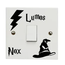 Moderno harry lumos nox interruptor engraçado adesivo de parede rroom a0014