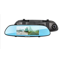 Car DVR Camera 7 inch IPS HD Screen 170 Degree Double Lens Full Glass HD Night Vision with Rearview Mirror Driving Recorder