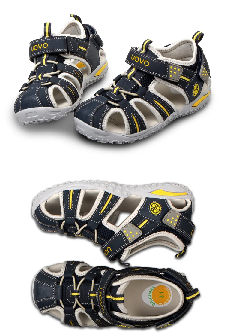 UOVO Brand 2020 Summer Beach Sandals Kids Closed Toe Toddler Sandals Children Fashion Designer Shoes For Boys And Girls 24#-38#