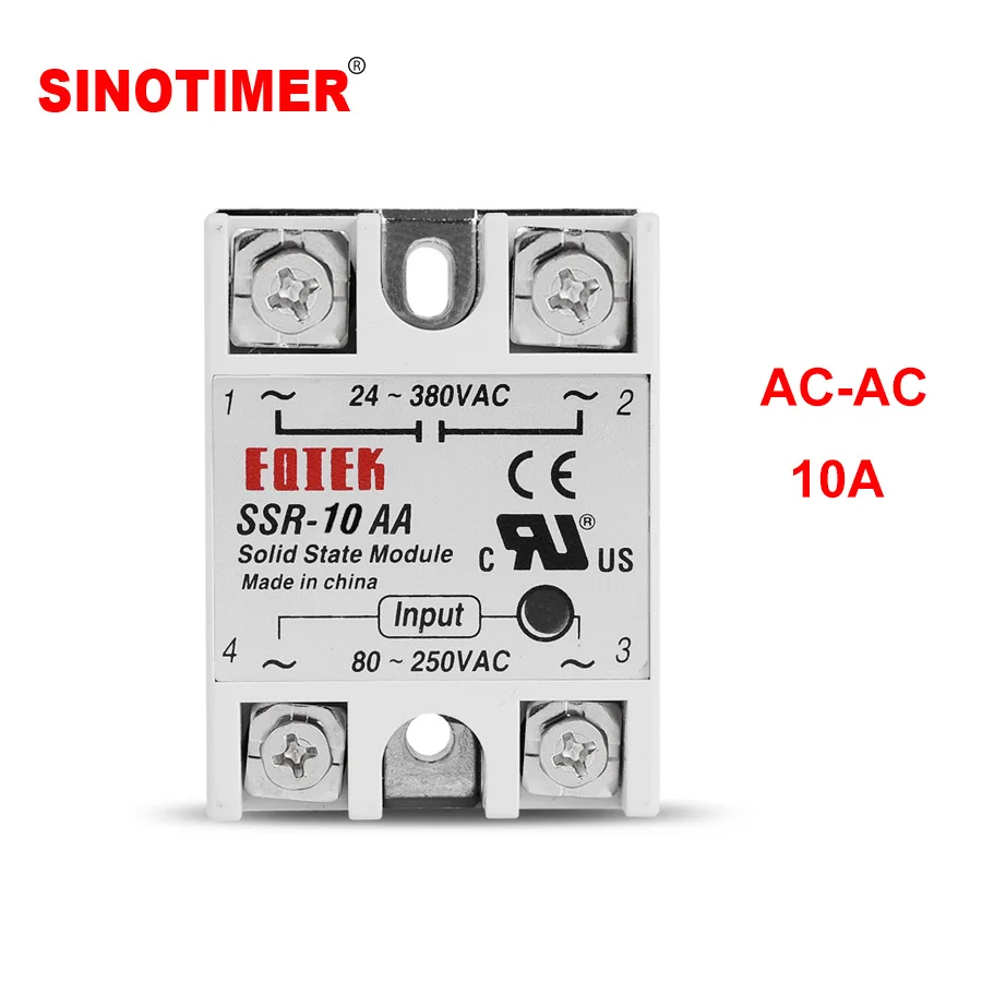 

10A AC Control AC Electronic Modules Single Phase Solid State Relay SSR with Protective Flag