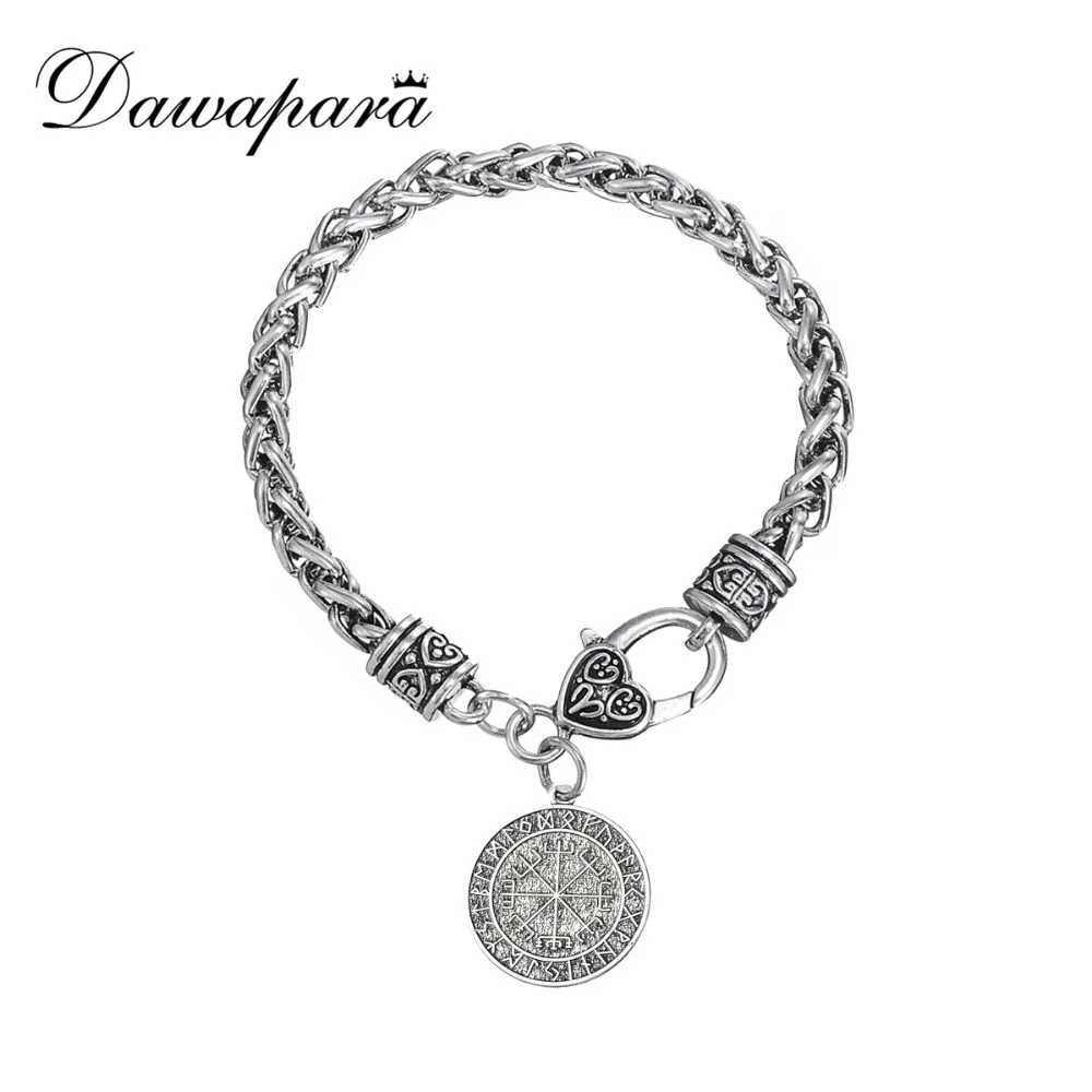 Dawapara символ викингов Vegvisir Valknut Thors Hammer Norse украшения руны мужские браслеты|men