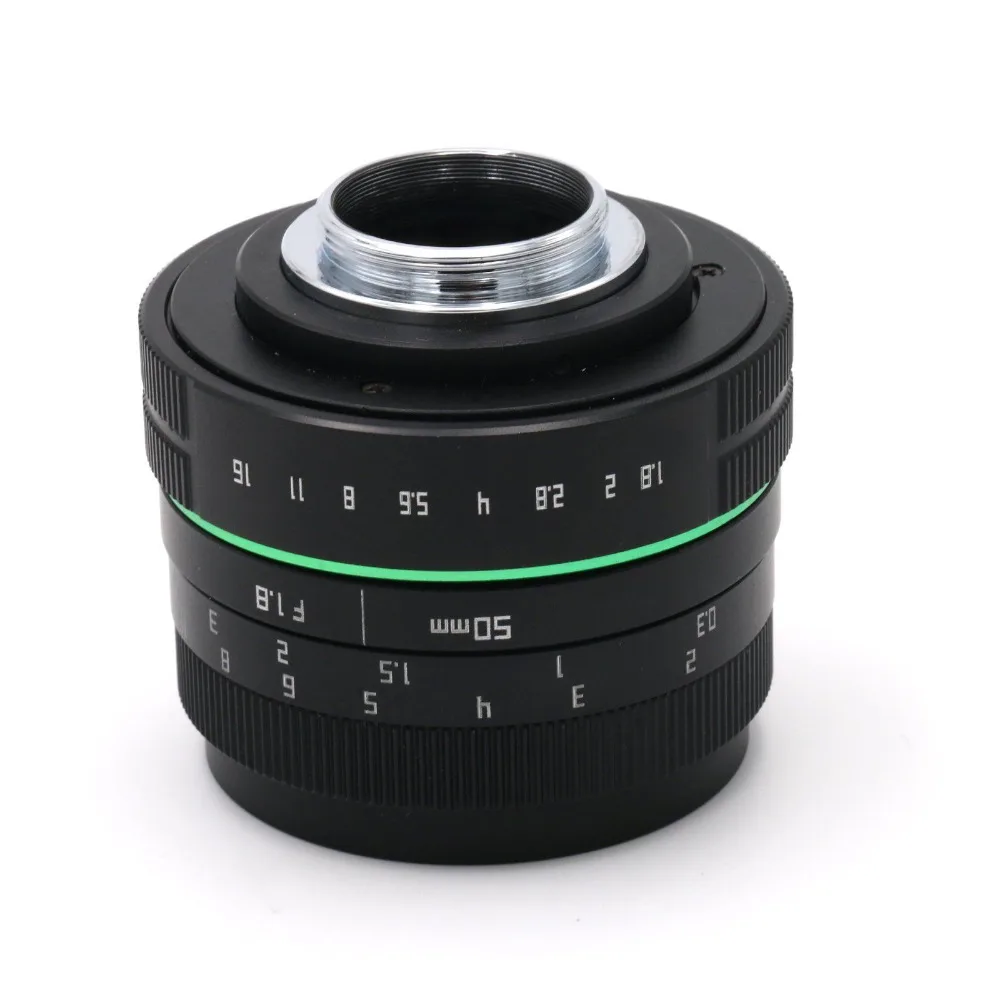 Новый зеленый круг 50 мм f/1 8 C крепление CCTV объектив камеры (V2) для Canon EOS M EF