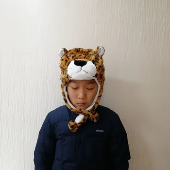

Children Animal Cosplay Party Cute Kids Hat Caps Fluffy Gift Warm Stage Perform Unisex Plush Scraf Hood Cartoon Earmuff