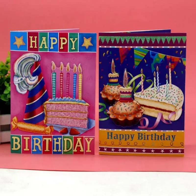 12 Pieces Lot Nouveau Joyeux Anniversaire Musique Carte De Voeux Coreen Creatif Mignon Dessin Anime Gateau Avec Musique Pliant Carte De Voeux Aliexpress
