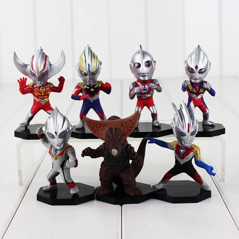 7pcs/lot 8cm Anime Ultraman Figure Toy Seven Jack Ace Taro Leo Tiga ... - 7pcs Lot 8cm Anime Ultraman Figure Toy Seven Jack Ace Taro Leo Tiga Great Ultraman Mini
