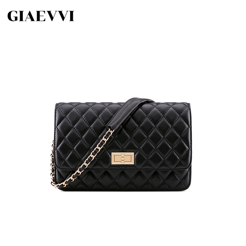 

GIAEVVI Brand Women Genuine Leather Handbag Designer Shoulder Small Flap Bag Crossbody for Girls Casual Messenger Chain Bags