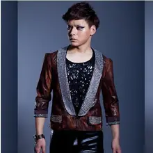 Brown Camouflage Diamond Singer blazers stage blazer men suit 1 fashion suits for men blazer jacket masculino Customizable
