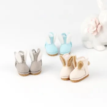 

Blyth doll snow boots with rabbit ear suitable for Blyth Licca AZONE Momoko Lati doll shoes doll accessories snow shoes