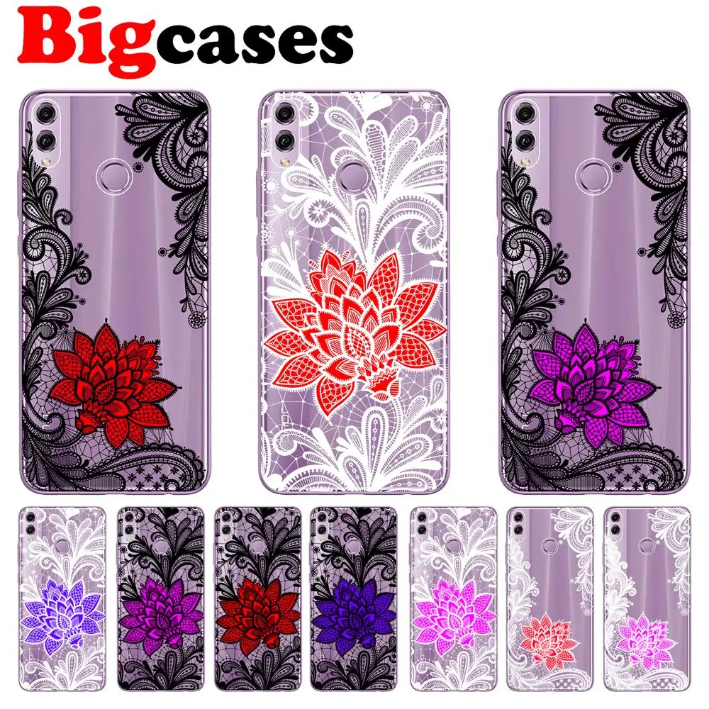 Soft TPU Funda For Huawei Honor 7A Pro 7X 7C 8 8X 9 Lite 10 Play Case Cover Silicone Coque Mandala Lace Flower Capa Phone Shell |
