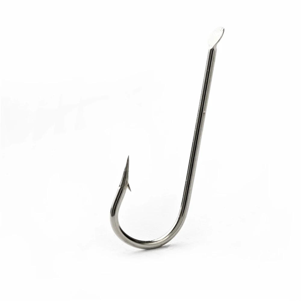 100PCS/Lot #1 10# 1799N Fishing Hook Long Shank Flatted Hooks Vissen
