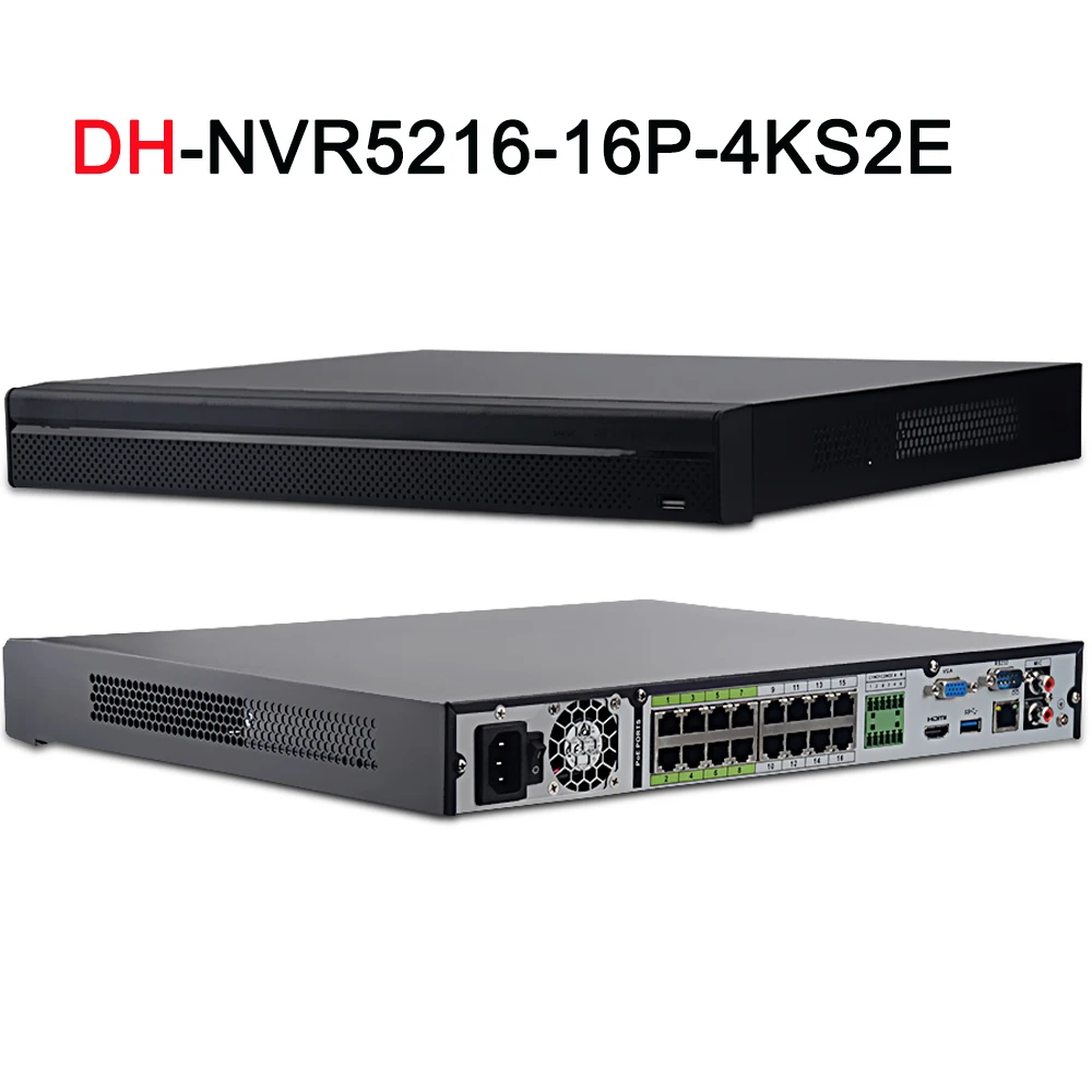 DH Pro 16CH NVR NVR5216 16P 4KS2E сетевой видеомагнитофон для системы с PoE порт Поддержка