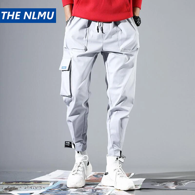 Best Hip Hip Cargo Pants Men Ankle Length Pants Men s Joggers Streetwear Solid Color 2019 Spring Pocket Trousers for Male HD033