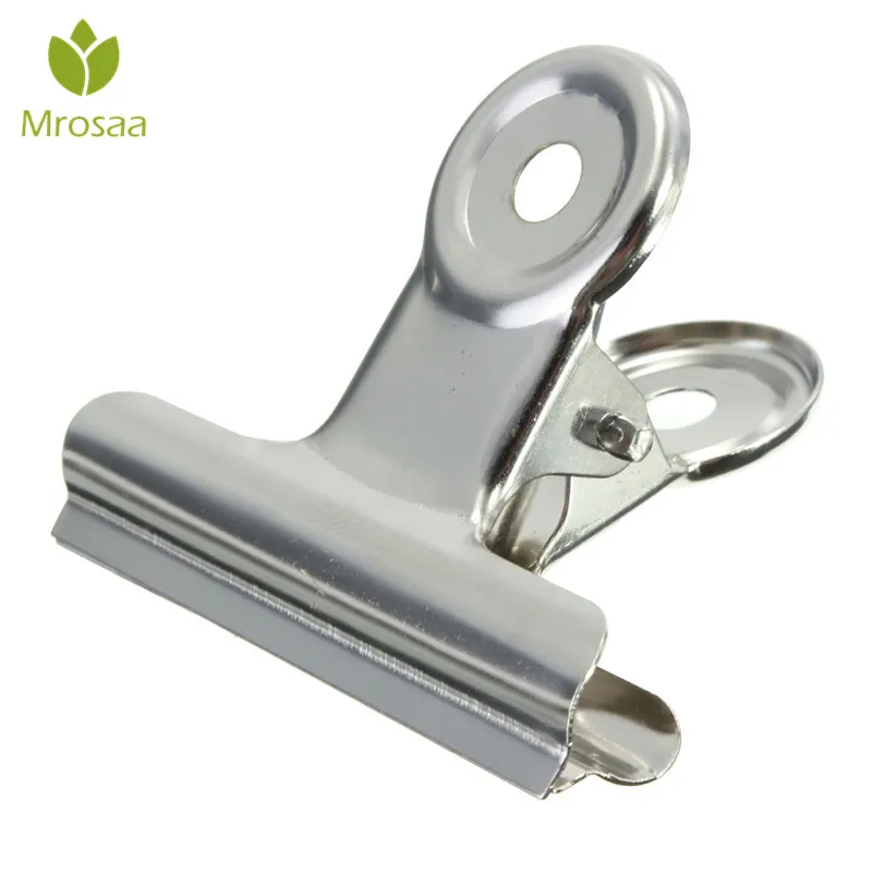

6Pcs/pack Stainless Steel Silver Bulldog Clips Sizes Money Letter Binder Paper File Clamps 75mm Or 50mm Office School Supply