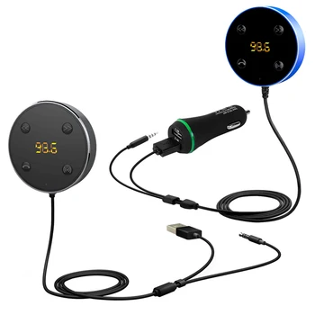 

2 in 1 USB Handsfree Wireless Bluetooth Car FM Transmitter and Receiver Kit Car Bluetooth For PC Mobile Phone ME3L