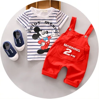 

Boys' clothes 2018 summer kids children sets new suit, casual cartoon T-shirt + Rompers
