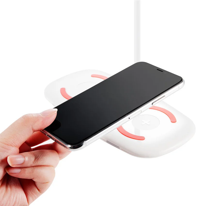  Wireless Charging For 2 Phones Chargeur Induction For Samsung S10 Table Desk Lamp Dual Wireless Cha