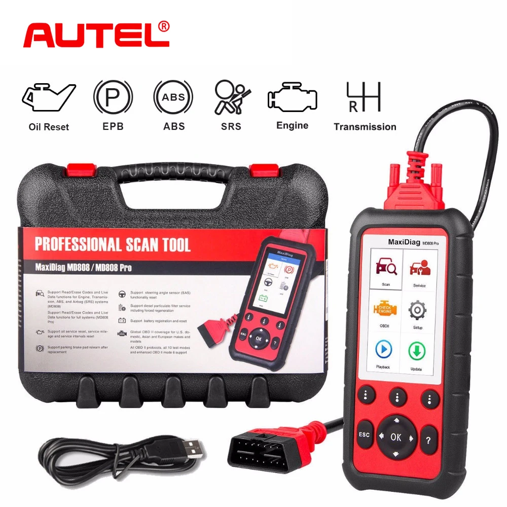 Autel MD808 Pro OBD2 автоматический сканер диагностический инструмент автомобильный диагностический сканер Eobd автоматический сканер obdii obd ii сканер сканирующий инструмент