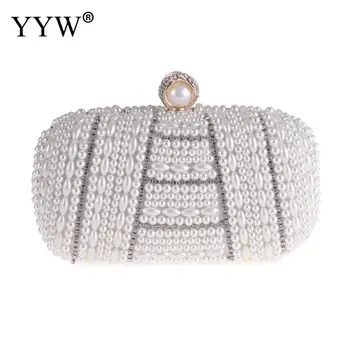 

Women Beaded Luxury Evening Bag Bag Lady White With Rhinestones Pink Diamonds Clutch For Wedding Party Gold Chain Bolsa Feminina