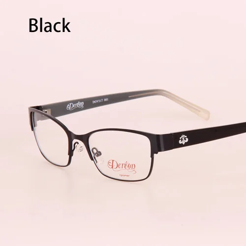AOUBOU, женские коричневые очки, очки для близоруких, оправа из нержавеющей стали, TR90, ноги, высокое качество, женские очки B019 - Цвет оправы: black