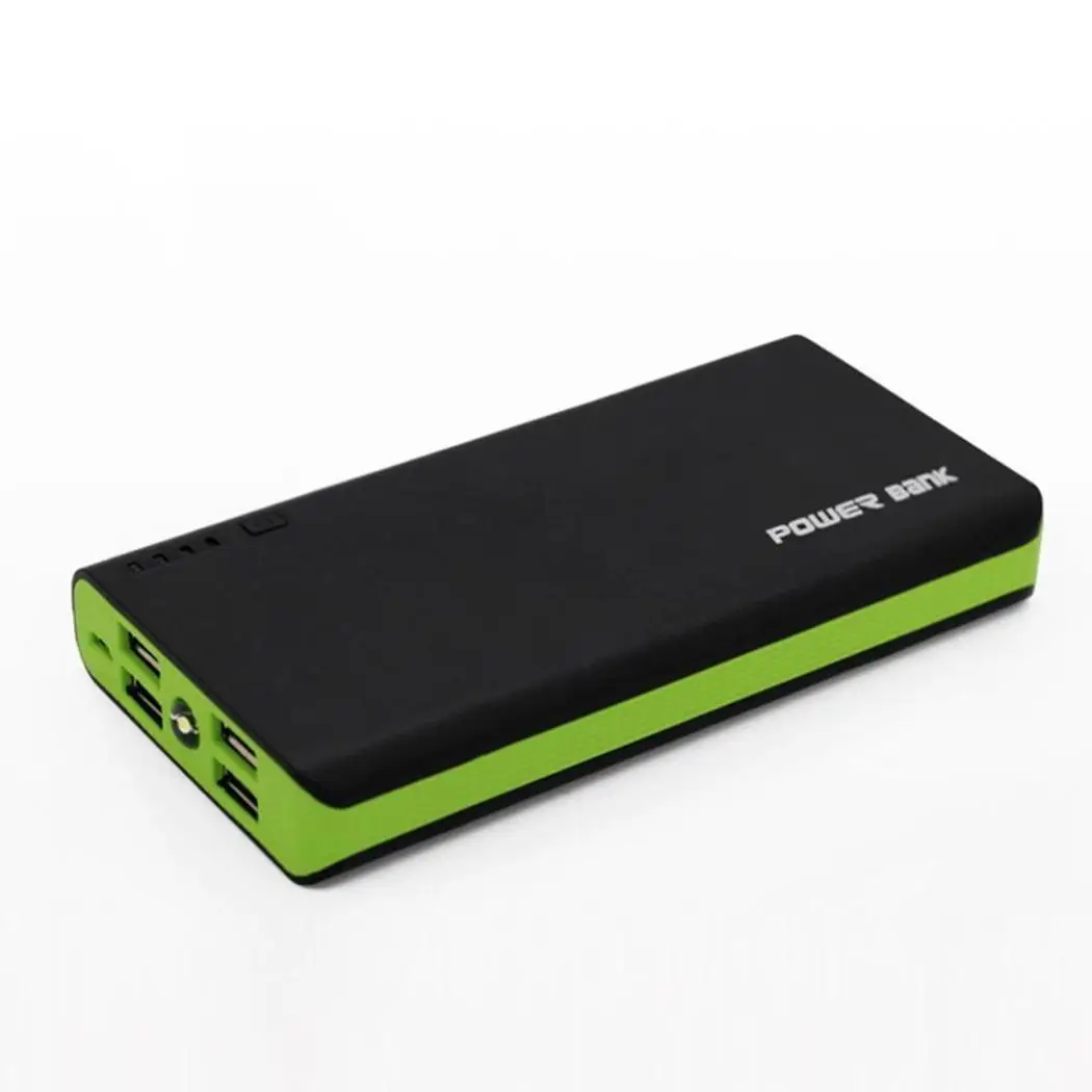 

4-USB Outputs Power Bank Case DIY Kit Portable External Battery Charger Housing Mobile Power Box With LED Light