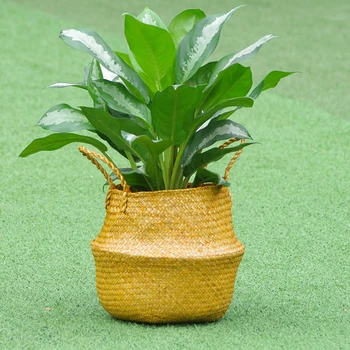 

Brand new Weave Straw Medium Size Dirty Clothes Laundry Makeup Gadget Storage Buckets Kids Toy Basket Flower Vase