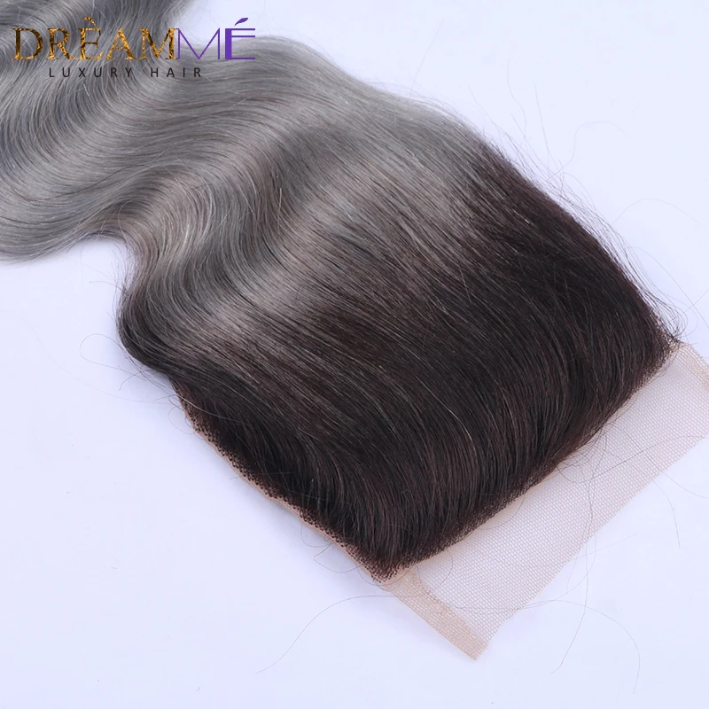 1b green human hair lace closure (5)