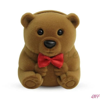 

Velvet Ring Earring Jewelry Display Bear Storage Box Gift Case Holder Organizer