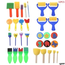 Прямая поставка и моющаяся губка набор кистей для рисования инструмент для детей Дети Малыш раннее образование игрушки товары для рукоделия 4 июня