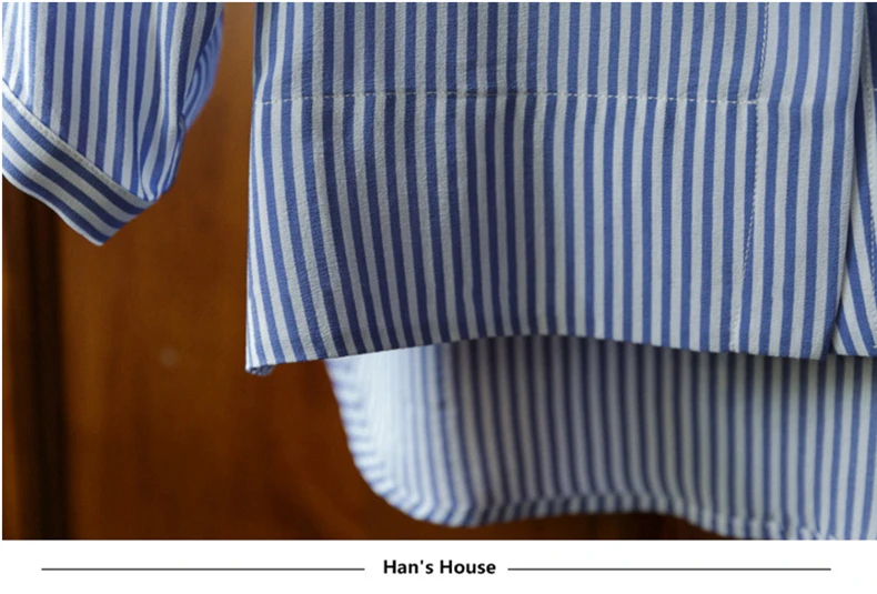Шелковая блузка женская рубашка в полоску Свободный дизайн с открытыми плечами рукав три четверти Повседневный стиль Топ Новая мода