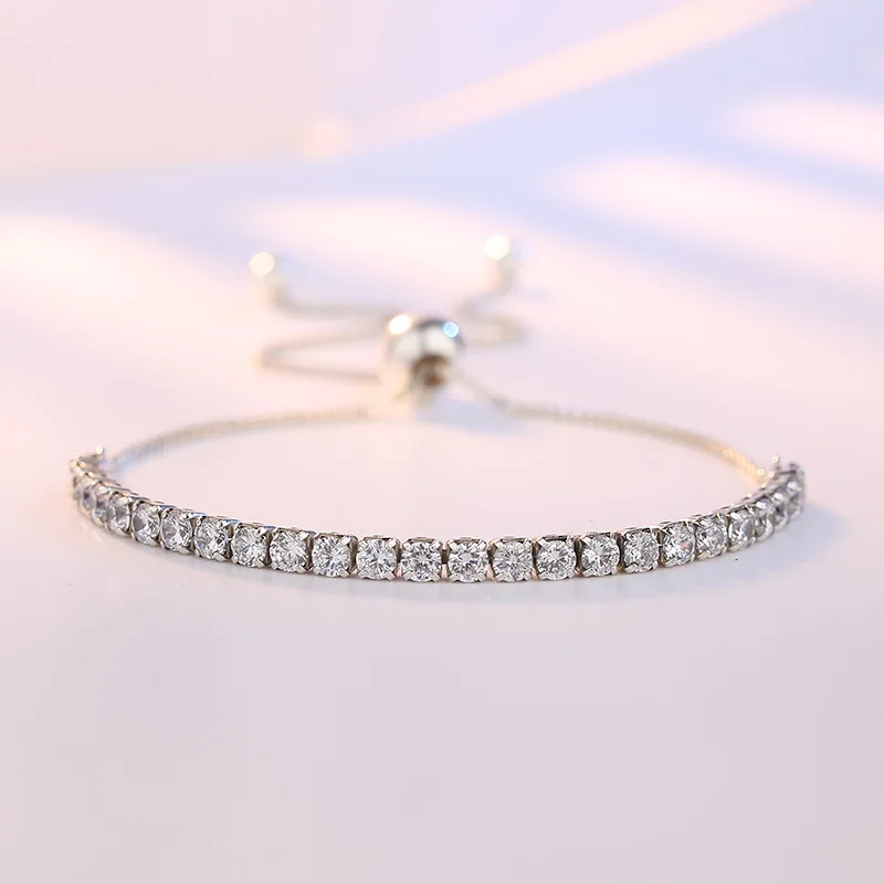XIYANIKE Featured Brand DEALS 925 Sterling Silver Sparkling Strand Bracelet Women Link Tennis Bracelet Silver Jewelry VBS4087 - Image 3