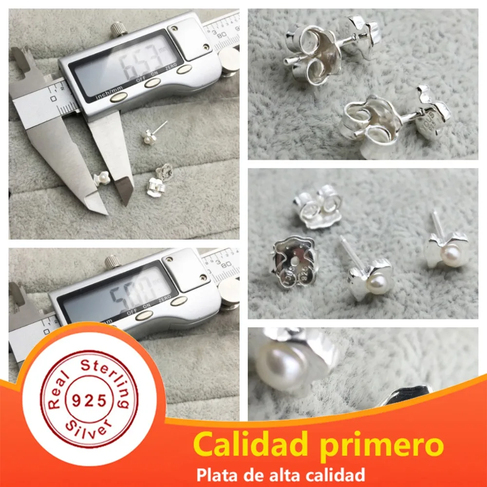 

EDELL 100% 925 Sterling Silver Bear Pierced Earrings Pearl Earrings Sweet Temperament Earrings Female Models 812403540