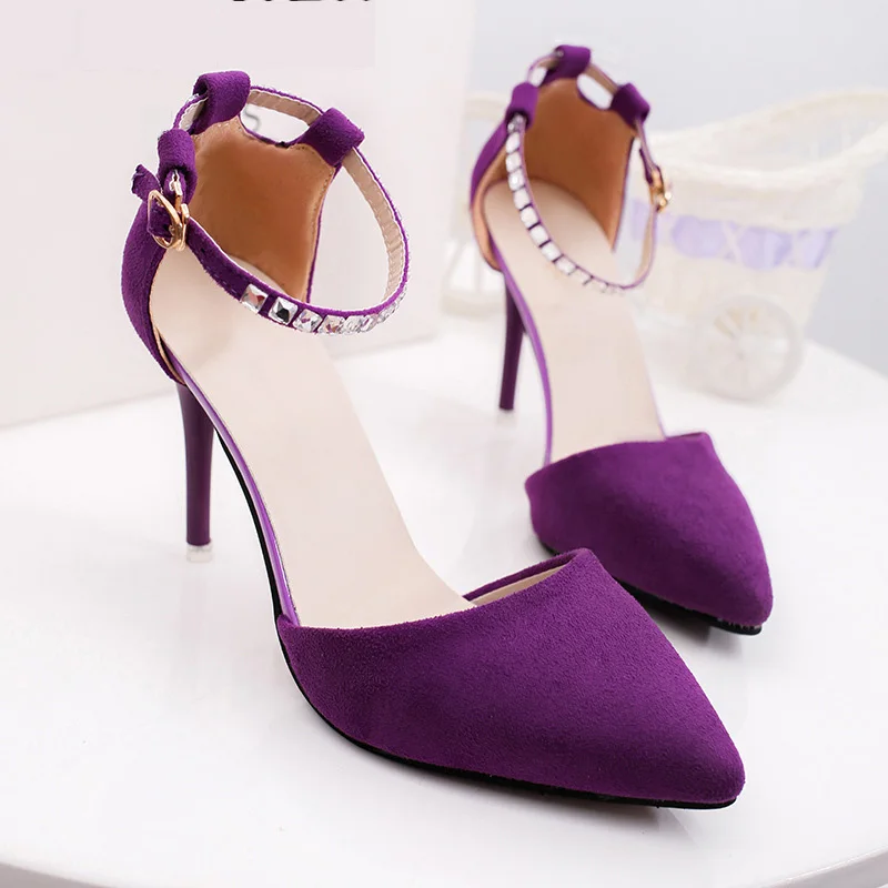 

2017 New Arrival Summer Style Shoes Woman Lace Up Thin High Heels Pointed Toe Stiletto Buckle Strap Sandals Ladies Shoes Pumps