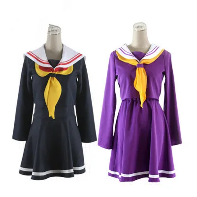 Новый стиль игры жизнь Черный Косплей нет жизни сестра фиолетовый матросский