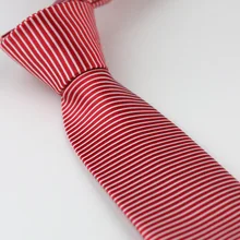 Мужские галстуки для костюма дизайн красный и белый горизонтальный полосатый шейный платок из микрофибры обтягивающий галстук 7 см платье рубашки Свадебный галстук
