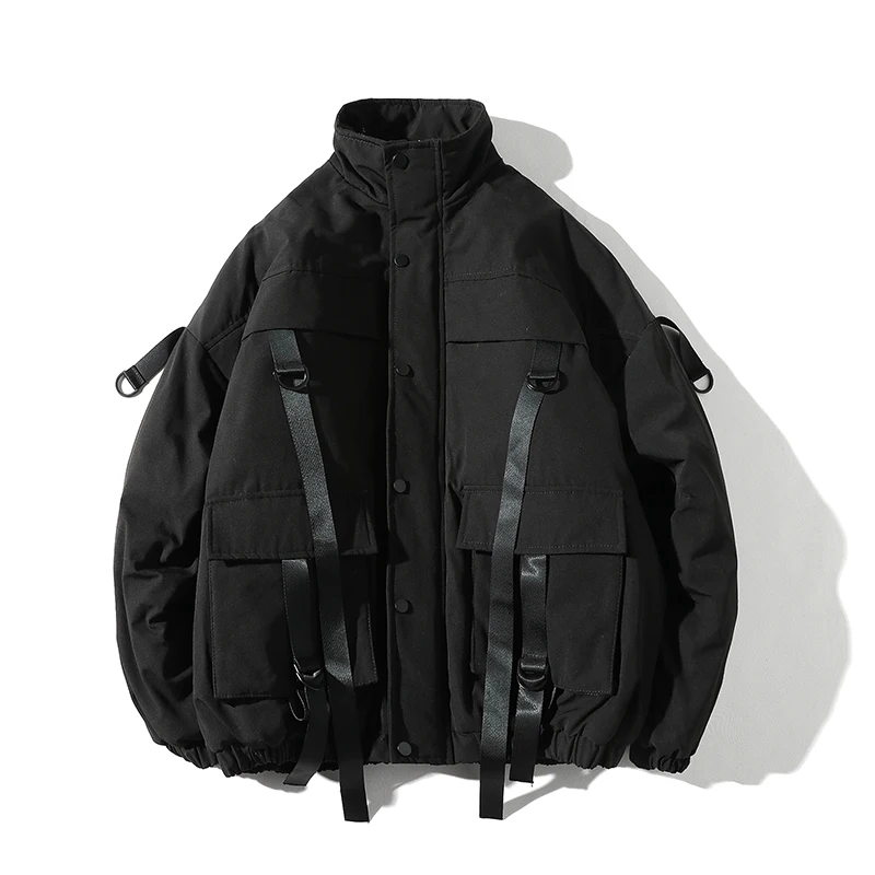 New Ribbons Pockets Winter Jacket Men Thick Hip Hop Streetwear Parka Men Coats Casual Padded Men's Jackets Male Clothing US Size New Ribbons Pockets Winter Jacket Men Thick Hip Hop Streetwear Parka Men Coats Casual Padded Men's Jackets Male Clothing US Size