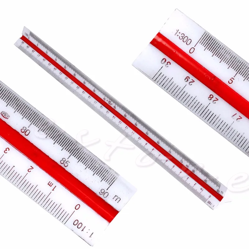 300mm 1:100~1:500Triangular Metric Scale Ruler For Engineer12.6'' Multicolor FO 