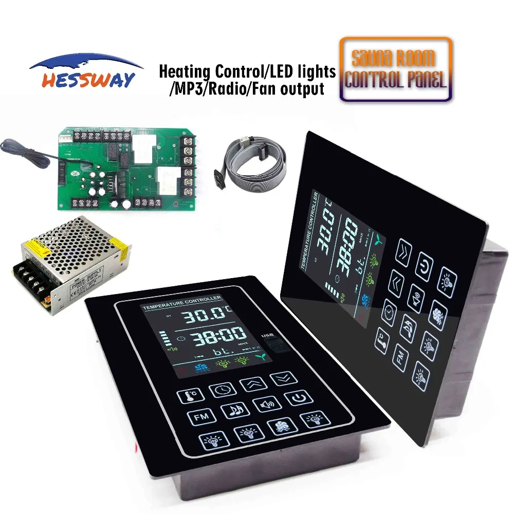 Цветной многофункциональный Capactive Touch 30A релейный термостат для сауны