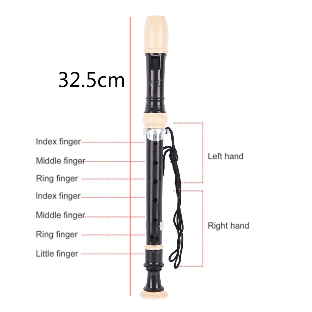 8 Holes Adjustable ABS Soprano Recorder Flute Musical