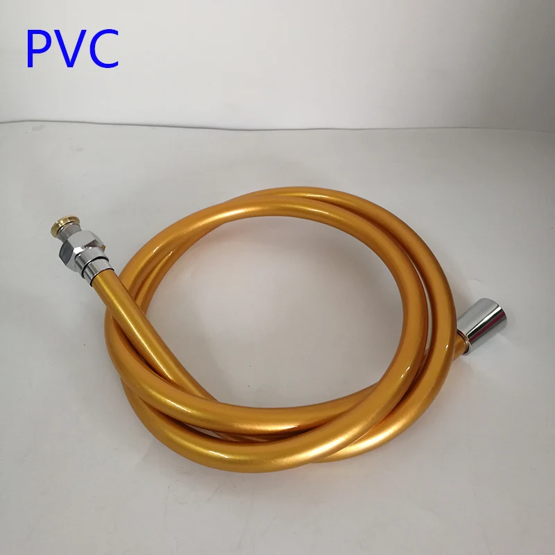 أسود دش خرطوم الفولاذ المقاوم للصدأ PVC أنبوب مرن دش رئيس المياه خرطوم 1.5 m أنبوب السباكة خراطيم الكروم doucheslang 1/2\