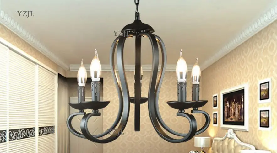 

Nordic Korean lighting chandelier European iron modern chandelier lights simple living room chandeliers American bedroom