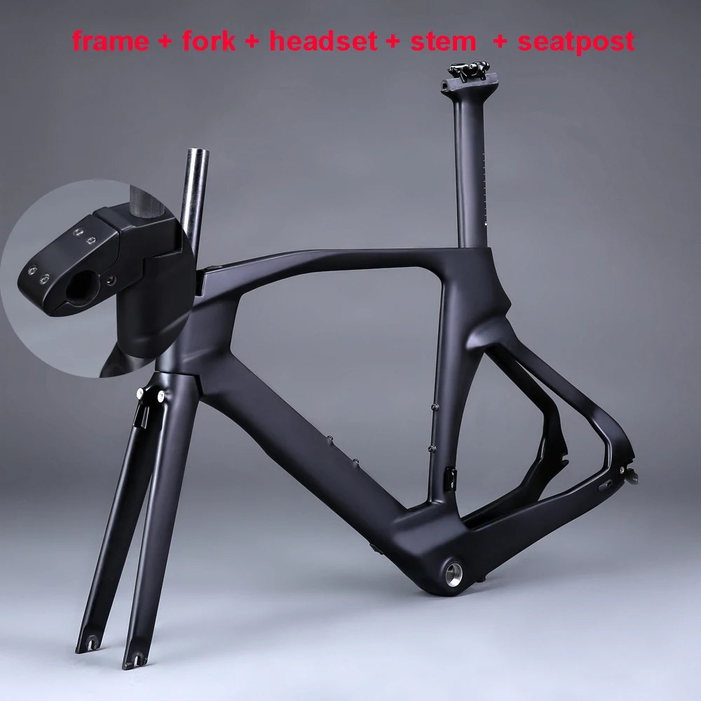 

700c Frame New AERO Version Manillar Triatlon Bikes T800 Toray Carbon Fiber Time Trial Frame Di2 51/54/56/58 Carbon Frameset