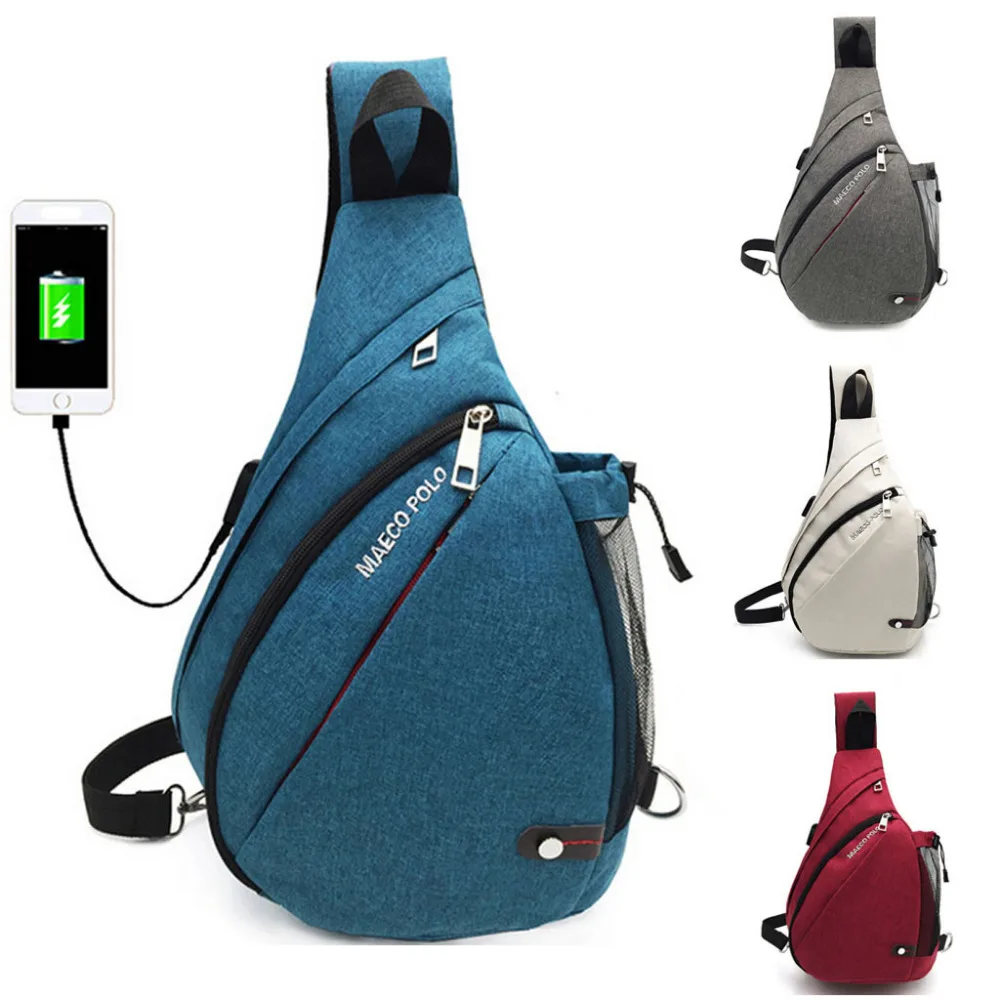 

Fashion men and women bags couple students shoulder outdoor multi-function Messenger USB charging pockets Dropship Y504