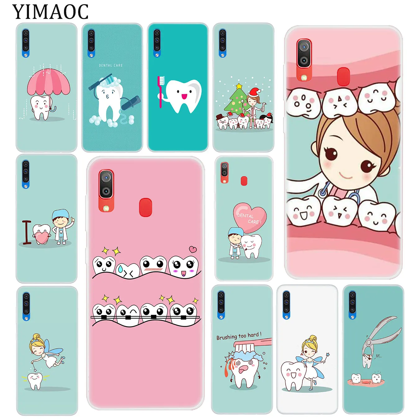 YIMAOC милые зубов Стоматолог зуб LoveClear мягкий чехол для Samsung Galaxy A70 A60 A50 A40 A30 A20 A10 M10 M20