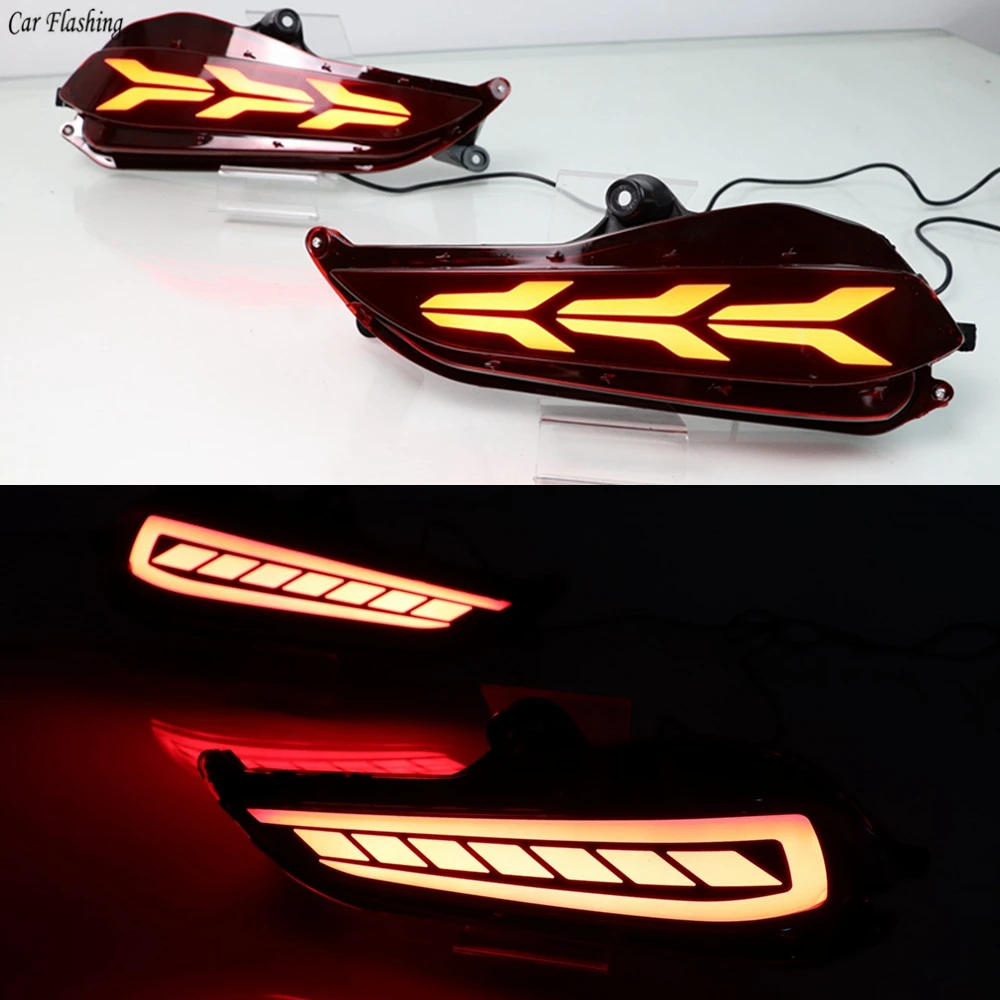 Car Flashing 2pcs Led Rear Bumper Driving Lights Rear Running Light