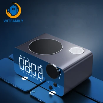 

Watch Led Mirror Digital Alarm Clock FM Radio Wireless Bluetooth Speaker Luminova Touch Sensing Electronic Desktop Tabke Clock